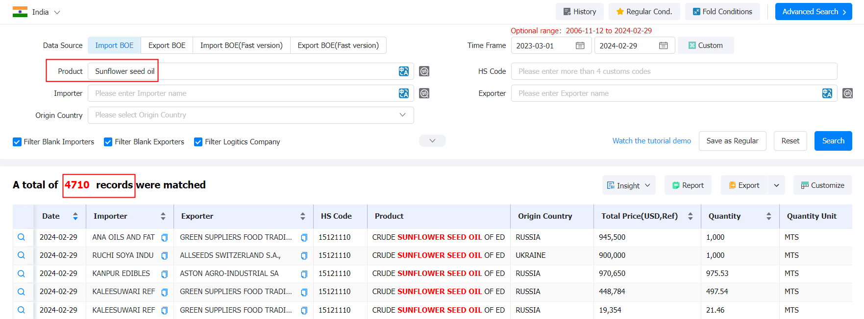 海关数据,印度海关数据,葵花籽油海关数据 海关数据,印度海关数据,葵花籽油海关数据